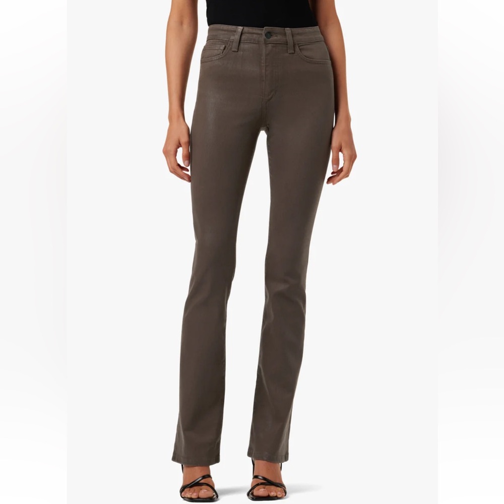 Joe's Jeans High Rise Boot Cut Chocolate Brown Coated Jeans
